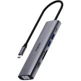 Док-станция Rapoo XD71 7-in-1 USB-C Adapter Grey (ч)