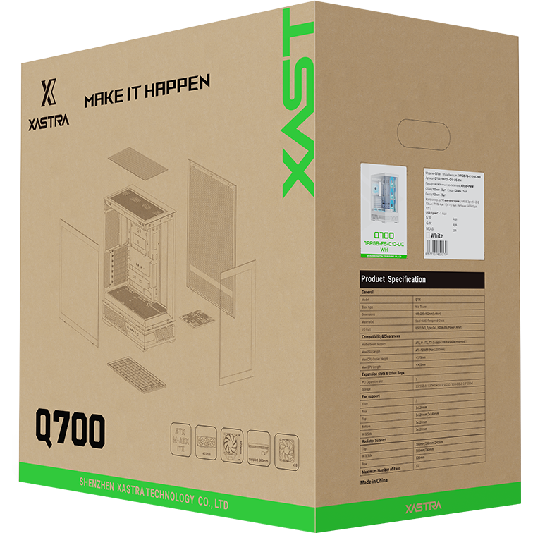 Корпус XASTRA Q700 7FS12A-C10-UC White - Q700-7FS12A-C10-UC-WH - фото 12