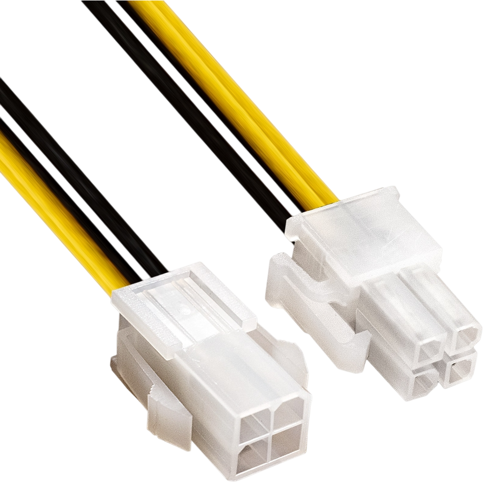 Кабель удлинительный 4-pin ATX - 4-pin ATX, 0.2м, ExeGate EX-EXT-4M4F-0.2