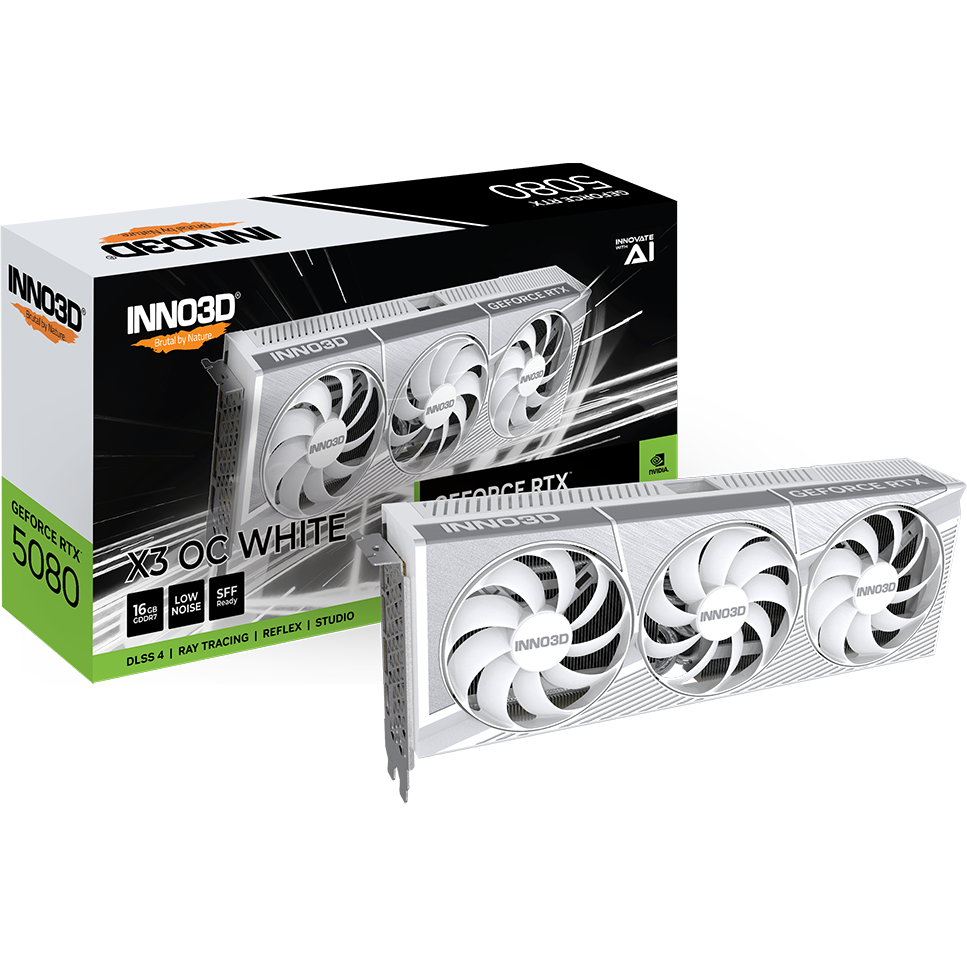 Видеокарта NVIDIA GeForce RTX 5080 INNO3D X3 OC WHITE 16Gb (N50803-16D7X-17605211) - фото 4