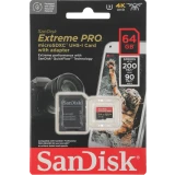 Карта памяти 64Gb MicroSD SanDisk Extreme Pro + SD адаптер (SDSQXCU-064G-GN6MA)