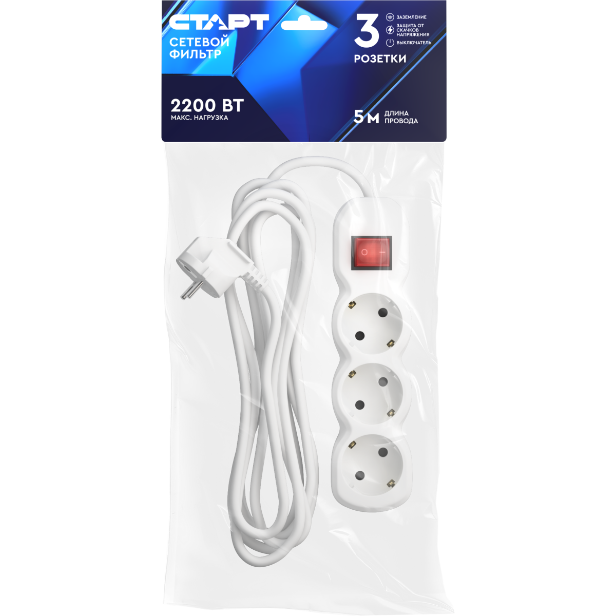 Сетевой фильтр СТАРТ С/УД-Ф S 3x5-ZV - 4610116228258 - фото 4