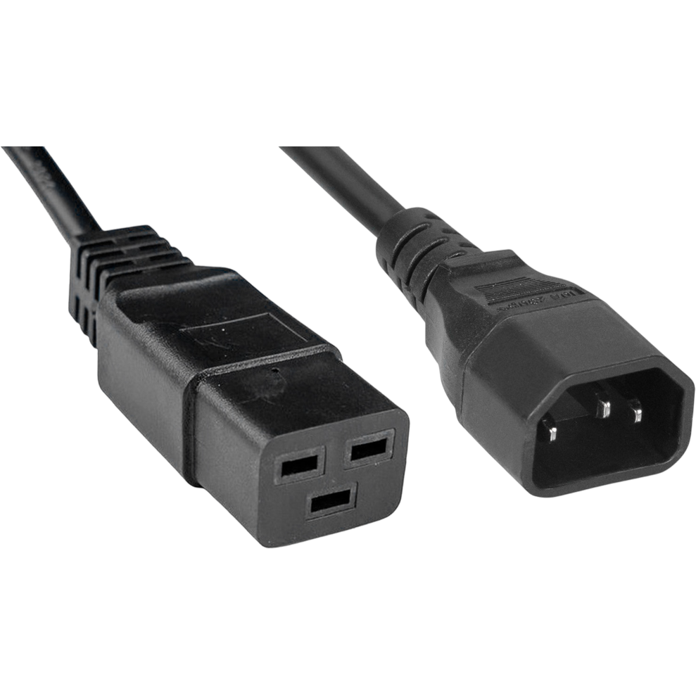 Кабель питания C19 - C14, 1.8м, Cabeus PC-IEC19-IEC14-1.8M