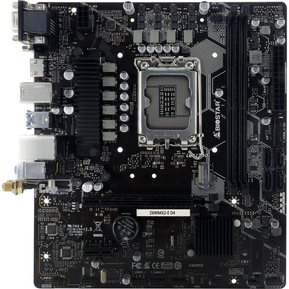 ..... Материнская плата Biostar Z690MX2-E D4 (0212) Б/У