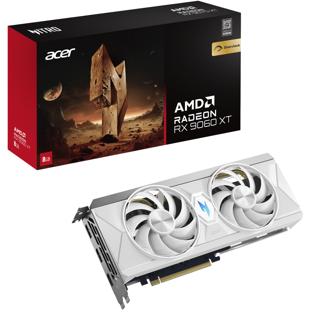 Видеокарта AMD Radeon RX 9060 XT Acer Nitro White OC 8Gb (DP.Z4UWW.P02) - фото 8