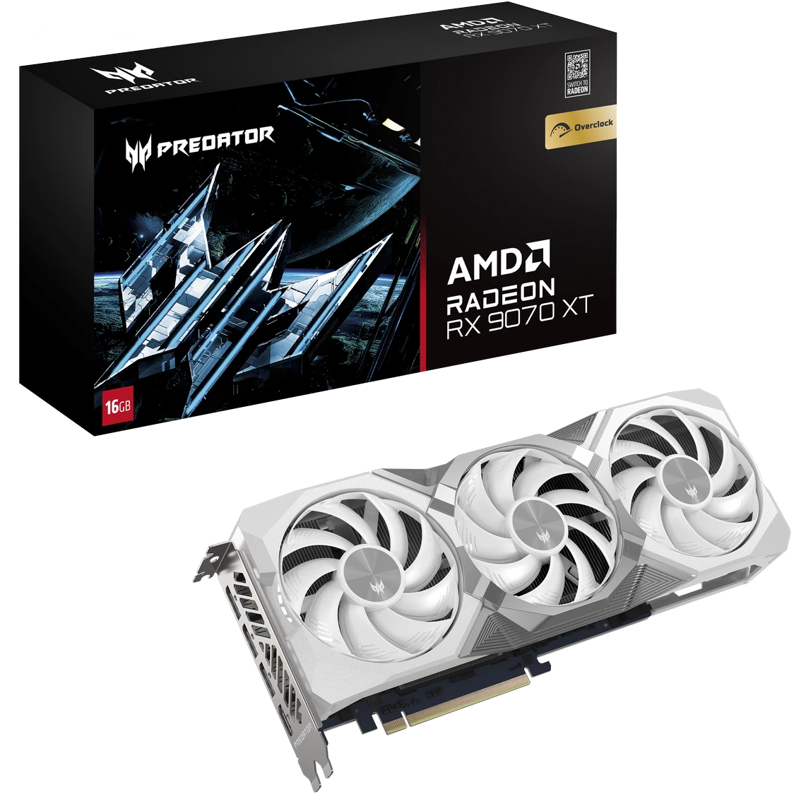 Видеокарта AMD Radeon RX 9070 XT Acer Predator BiFrost White OC 16Gb (DP.Z4FWW.P02) - фото 5