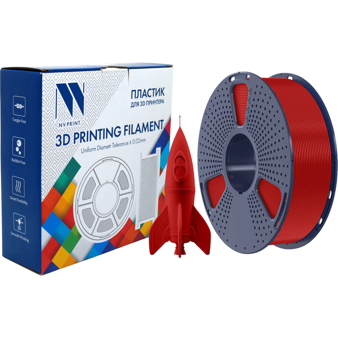 Пластик для 3D принтера NV Print NV-3D-PLA-HS-RED