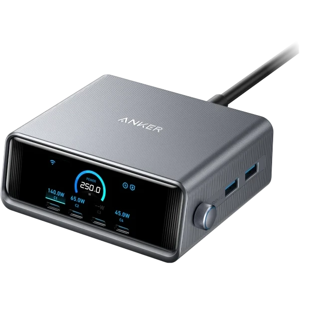Сетевое зарядное устройство Anker Prime Charger (250W, 6 Ports, GaNPrime) - A2345341