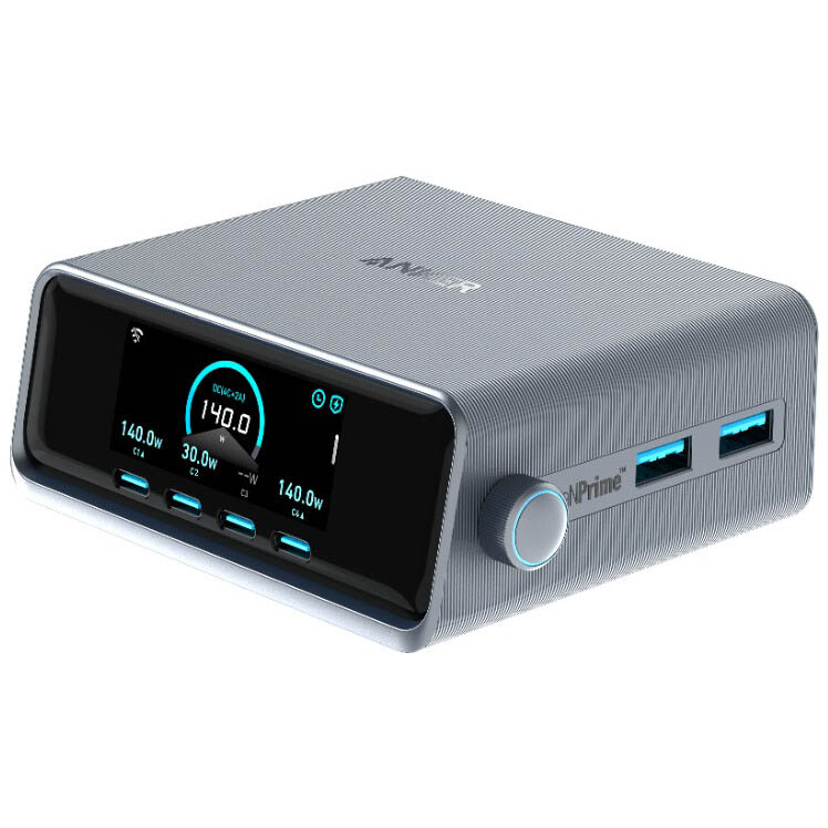 Сетевое зарядное устройство Anker Prime Charger (250W, 6 Ports, GaNPrime) - A2345341 - фото 3
