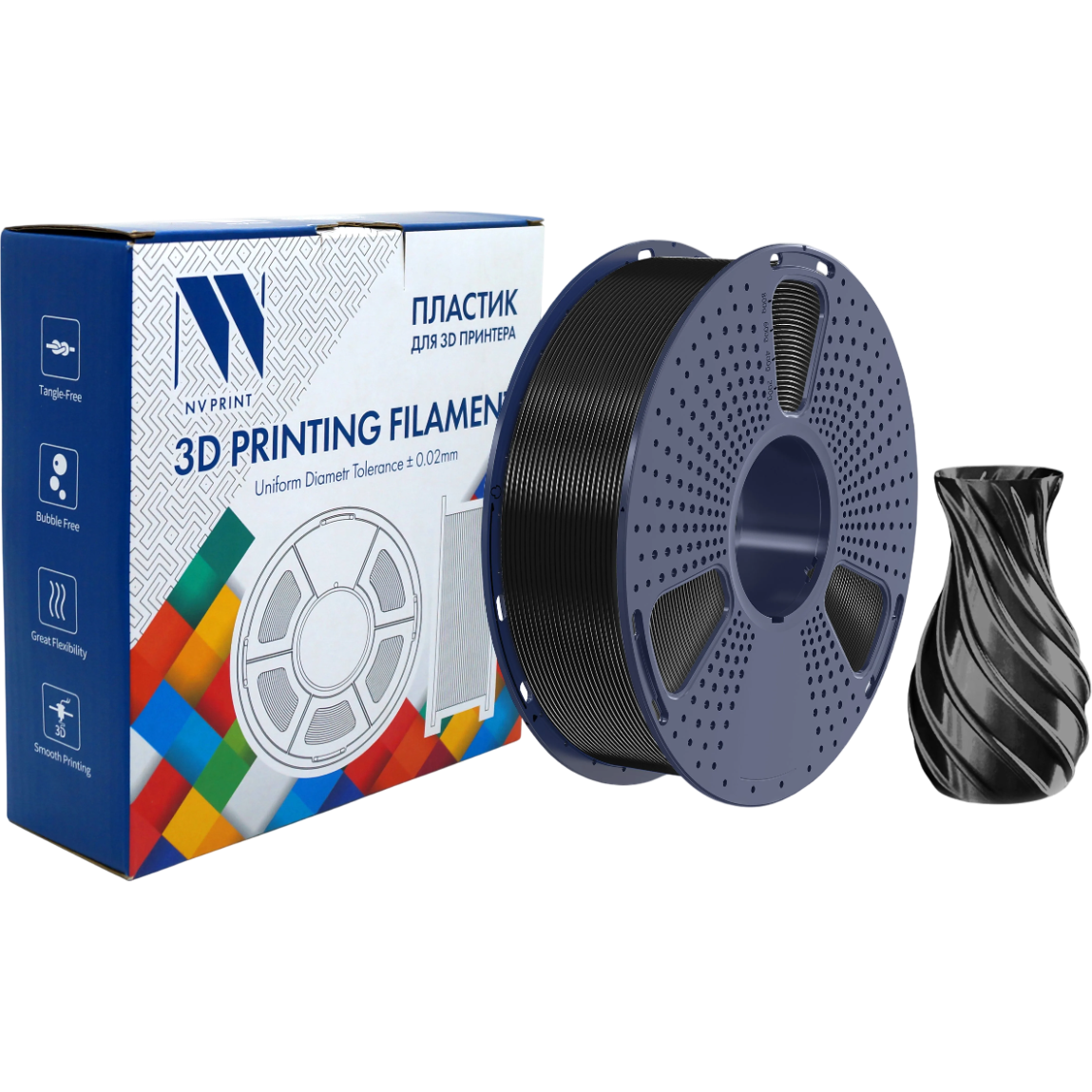 Пластик для 3D принтера NV Print NV-3D-TPU-SILK-BLACK