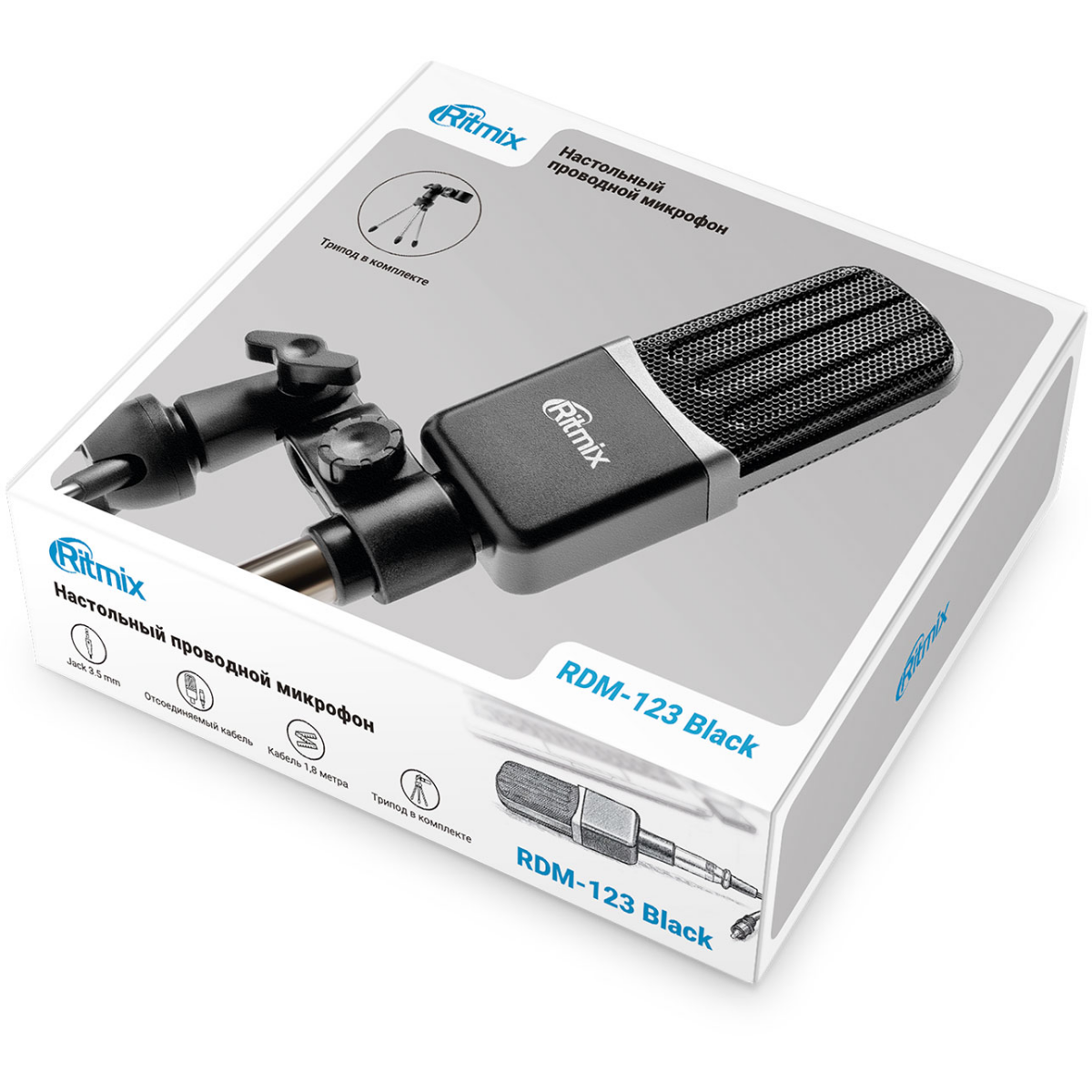 Микрофон Ritmix RDM-123 Black - фото 3