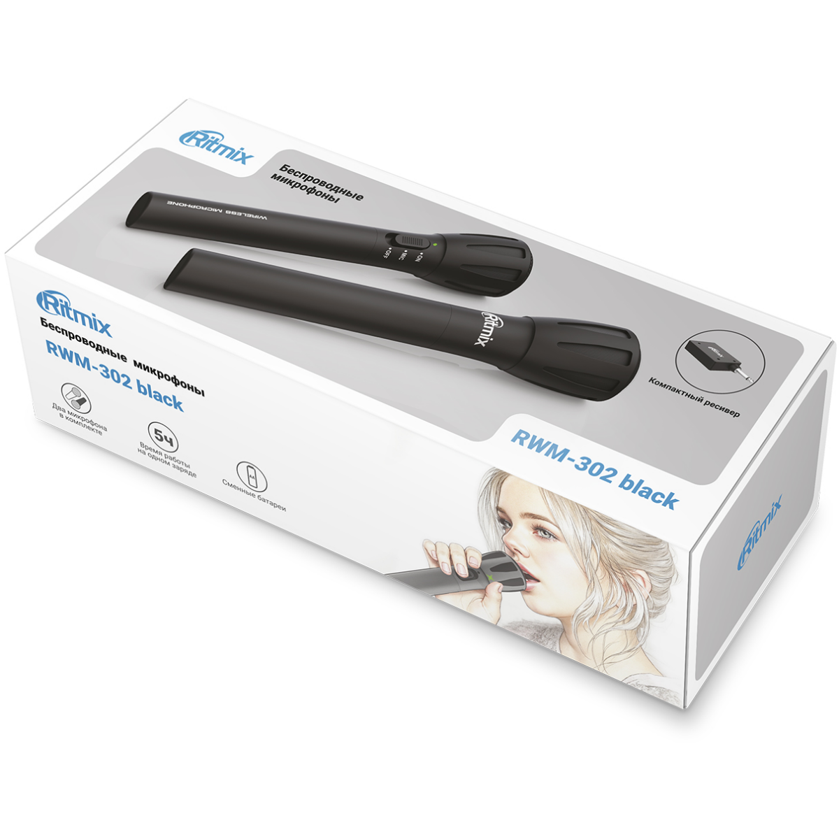 Микрофонная система Ritmix RWM-302 Black - фото 4