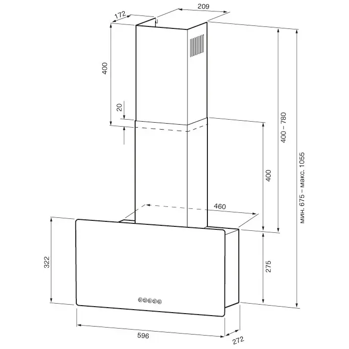 Вытяжка KRONA CLEMENTINA 600 black S - 00026675 - фото 11