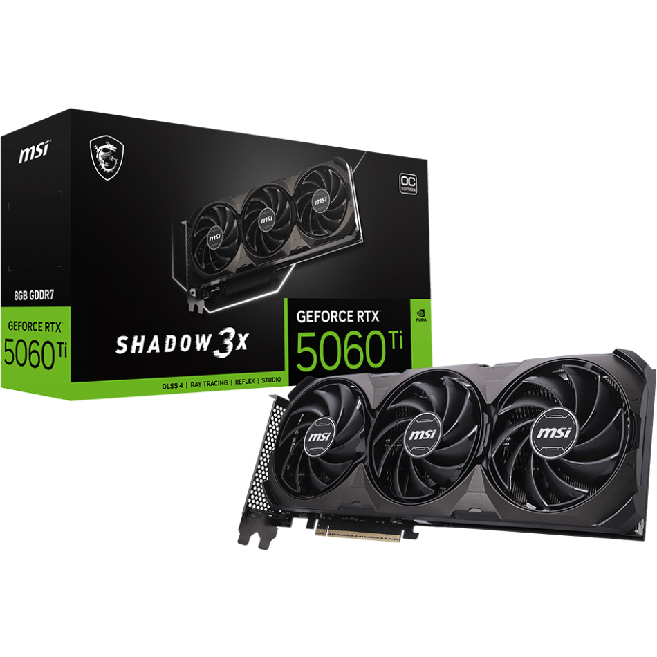 Видеокарта NVIDIA GeForce RTX 5060 Ti MSI OC 8Gb (RTX 5060 Ti 8G SHADOW 3X OC CLASSIC) - фото 5