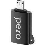 Переходник USB A (F) - microUSB B (M), PERO AD02 Black (PRAD02MUBK)