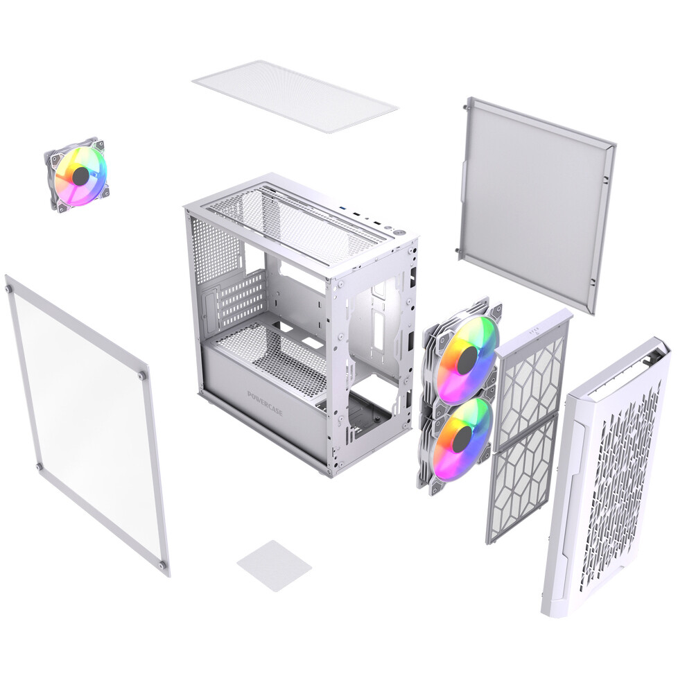 Корпус Powercase Mistral Micro D3W ARGB V2 White - CMMDW-A3-V2 - фото 8