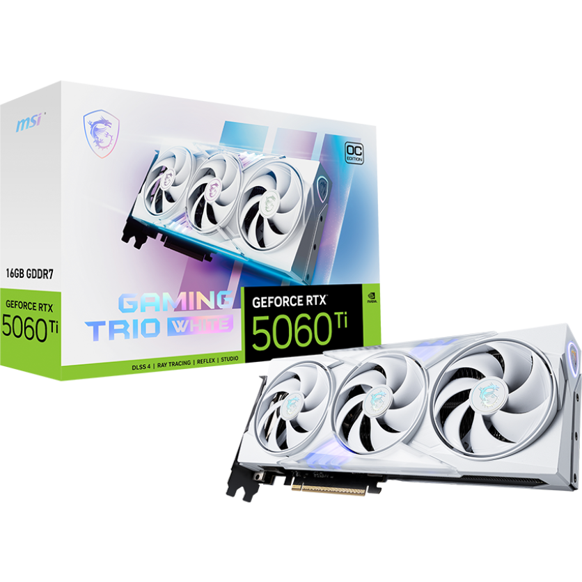 Видеокарта NVIDIA GeForce RTX 5060 Ti MSI OC 16GB (RTX 5060 Ti 16G GAMING TRIO OC WHITE) - фото 7