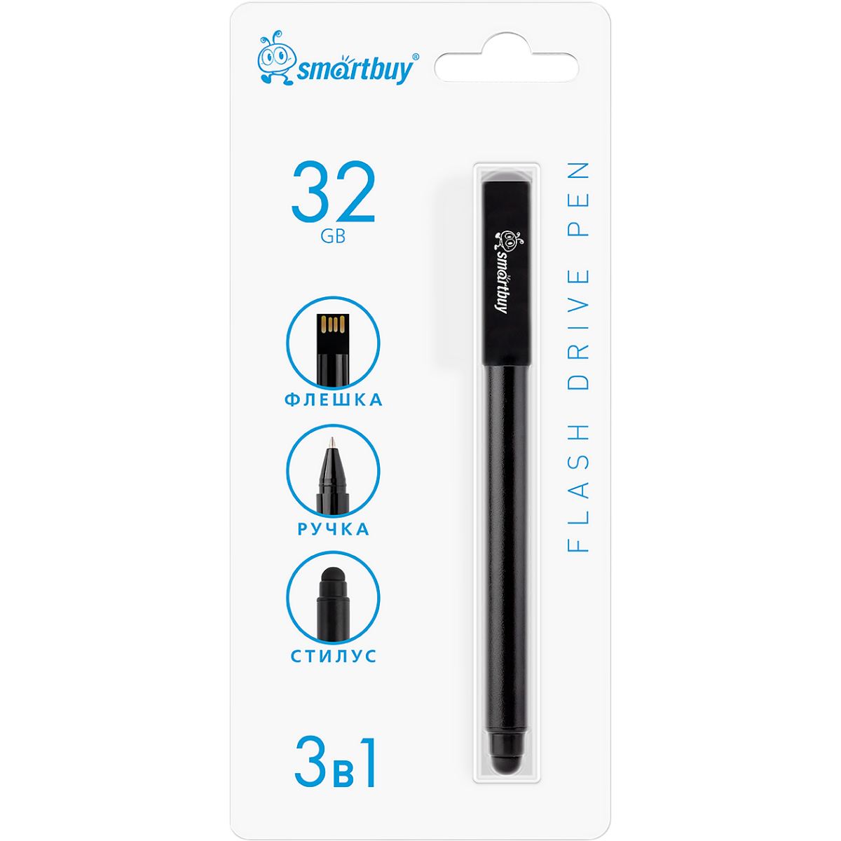 USB Flash накопитель 32Gb SmartBuy Gel Pen Black (SB032GB2KRTL) - фото 6