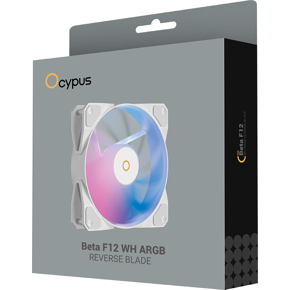 Вентилятор для корпуса Ocypus Beta F12 WH ARGB REVERSE BLADE - Beta-F12-WH1AM01X-GL - фото 8