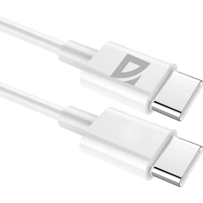 Кабель USB Type-C - USB Type-C, 1м, Defender F182 60W White - 87508 - фото 2