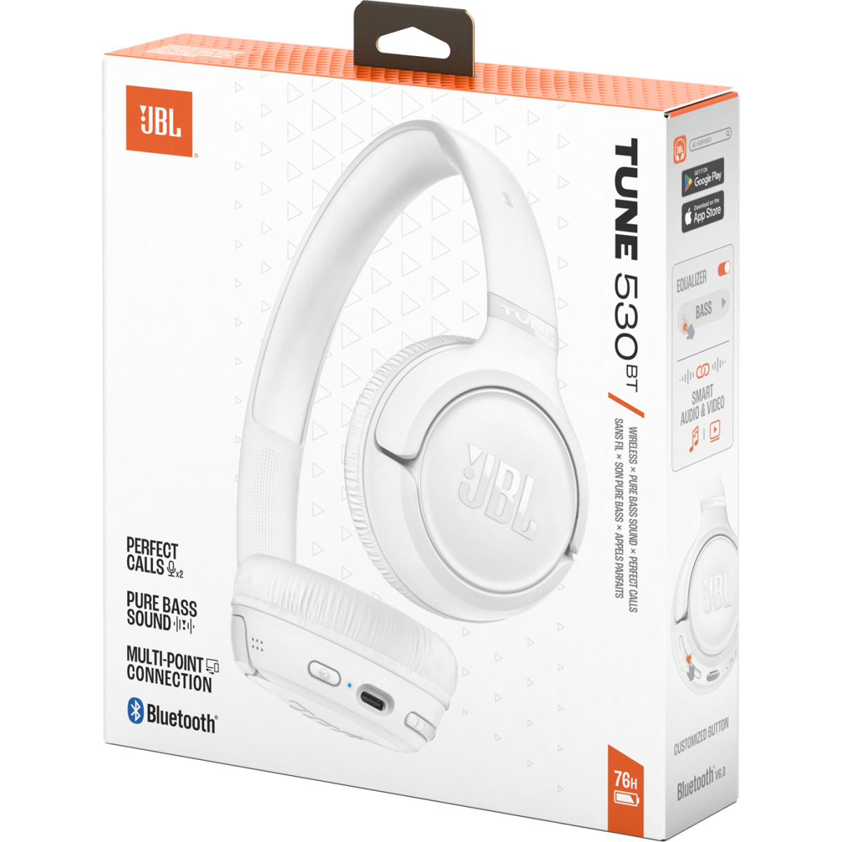 Гарнитура JBL Tune 530BT White - JBLT530BTWHT - фото 8