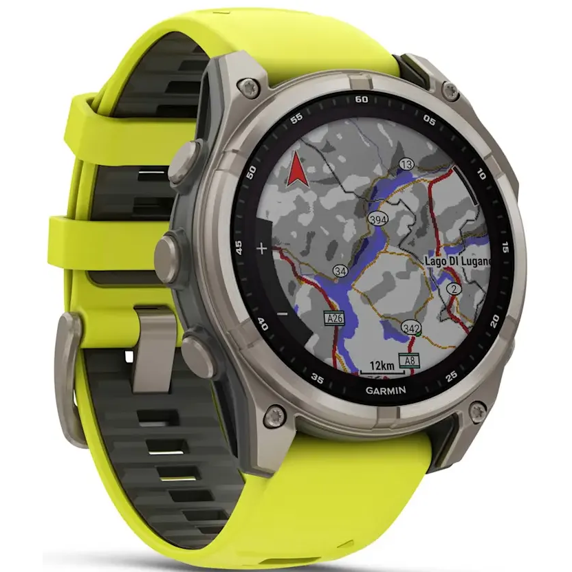 Умные часы Garmin Fenix 8 47mm Sapphire Titanium with Amp yellow/graphite silicone band - 010-02906-21 - фото 3