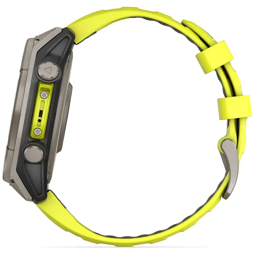 Умные часы Garmin Fenix 8 47mm Sapphire Titanium with Amp yellow/graphite silicone band - 010-02906-21 - фото 6