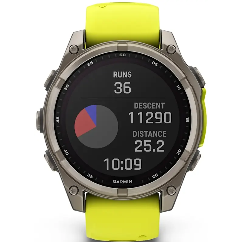 Умные часы Garmin Fenix 8 47mm Sapphire Titanium with Amp yellow/graphite silicone band - 010-02906-21 - фото 7