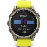 Умные часы Garmin Fenix 8 47mm Sapphire Titanium with Amp yellow/graphite silicone band (010-02906-21)