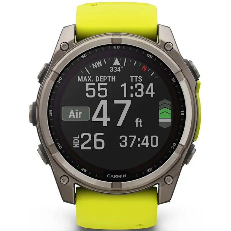 Умные часы Garmin Fenix 8 51mm Sapphire Titanium with Amp yellow/graphite silicone band - 010-02907-21 - фото 2