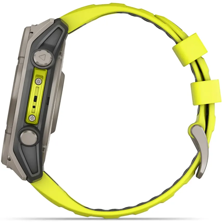 Умные часы Garmin Fenix 8 51mm Sapphire Titanium with Amp yellow/graphite silicone band - 010-02907-21 - фото 6