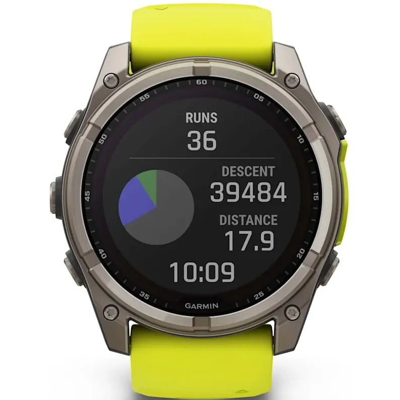 Умные часы Garmin Fenix 8 51mm Sapphire Titanium with Amp yellow/graphite silicone band - 010-02907-21 - фото 7