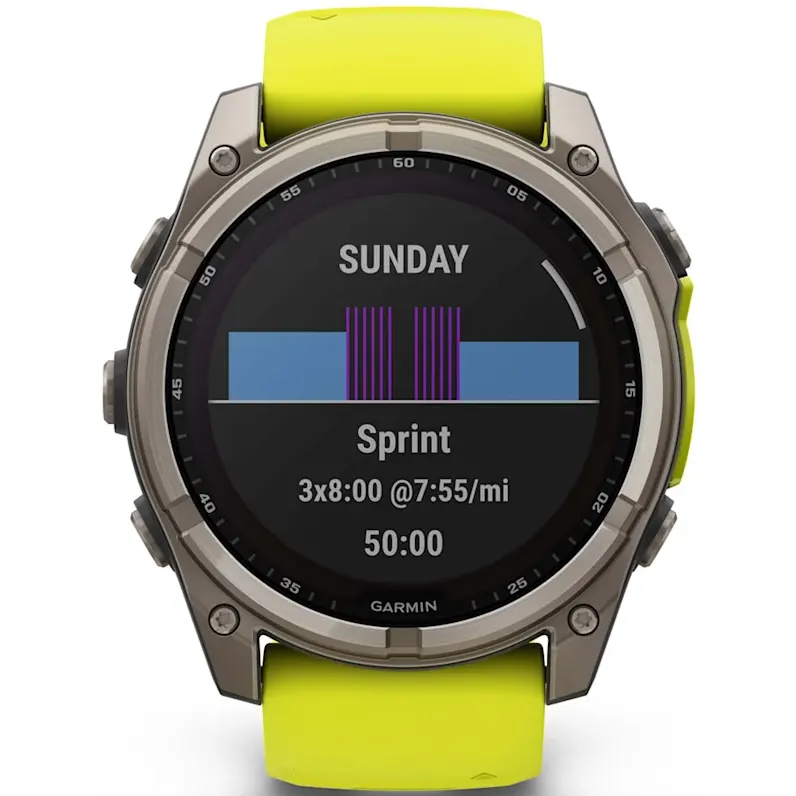 Умные часы Garmin Fenix 8 51mm Sapphire Titanium with Amp yellow/graphite silicone band - 010-02907-21 - фото 9