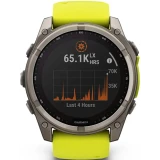 Умные часы Garmin Fenix 8 51mm Sapphire Titanium with Amp yellow/graphite silicone band (010-02907-21)