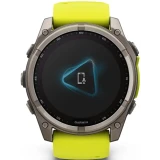 Умные часы Garmin Fenix 8 51mm Sapphire Titanium with Amp yellow/graphite silicone band (010-02907-21)