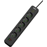 Сетевой фильтр CBR CSF-SP-5-2A1C-030M-B Black