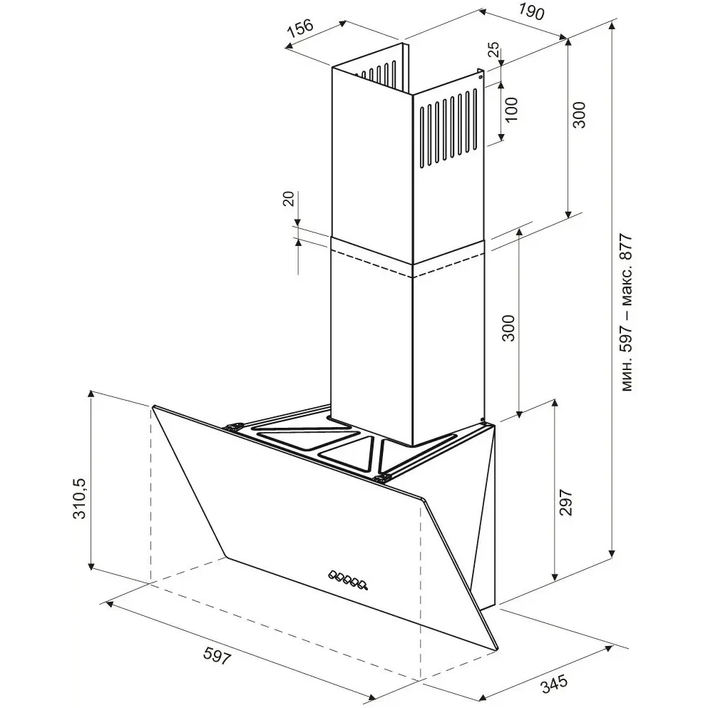 Вытяжка KRONA HELGA 600 black PB - КА-00001039 - фото 7