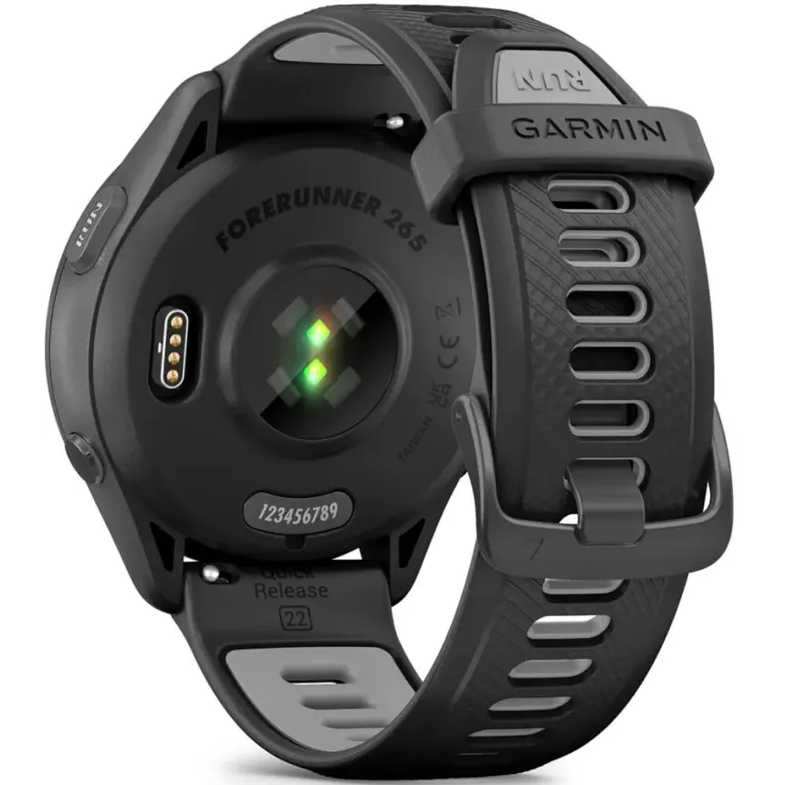 Умные часы Garmin Forerunner 265 Black Bezel and Case with Black/Powder Gray Silicone Band - 010-02810-10 - фото 7