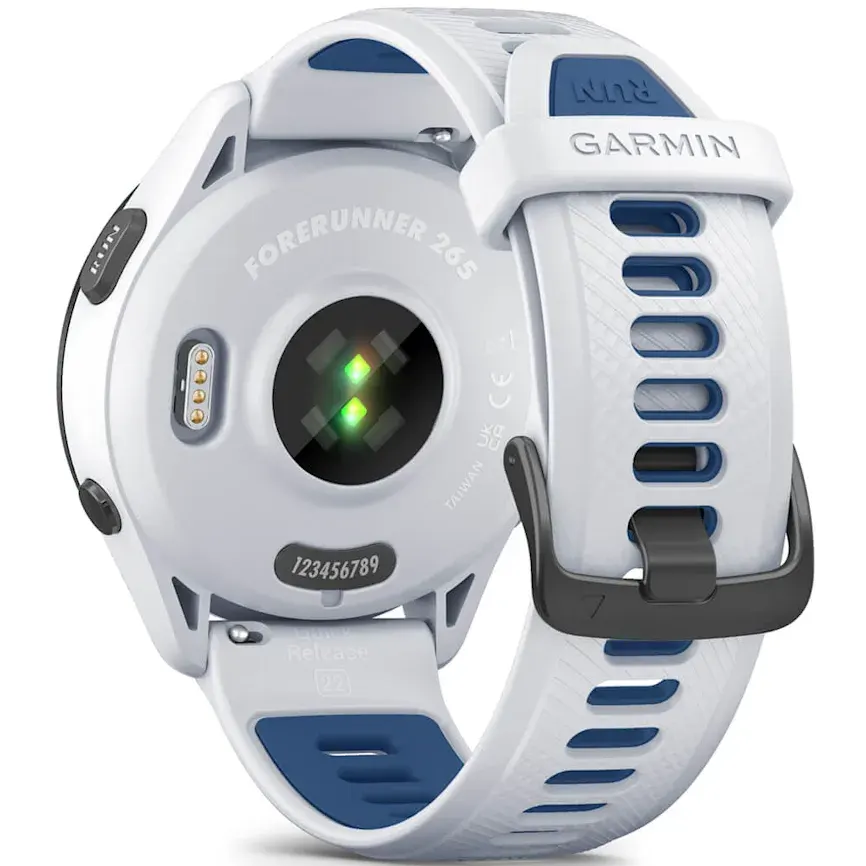 Умные часы Garmin Forerunner 265 Black Bezel with Whitestone Case and Whitestone/Tidal Blue Silicone Band - 010-02810-11 - фото 7