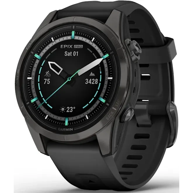 Умные часы Garmin Epix Pro (Gen 2) Sapphire Edition 42mm Carbon Grey DLC Titanium with Black Band - 010-02802-15