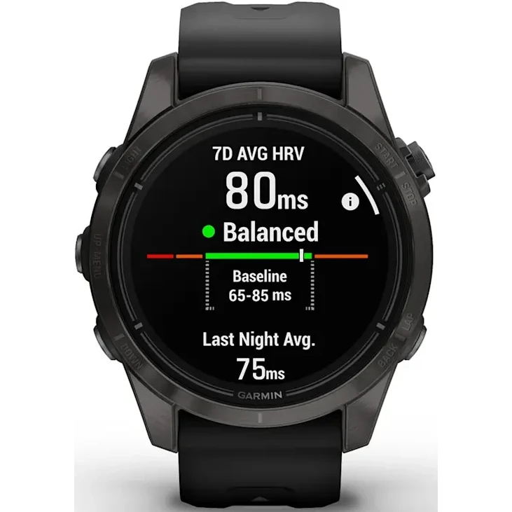 Умные часы Garmin Epix Pro (Gen 2) Sapphire Edition 42mm Carbon Grey DLC Titanium with Black Band - 010-02802-15 - фото 2