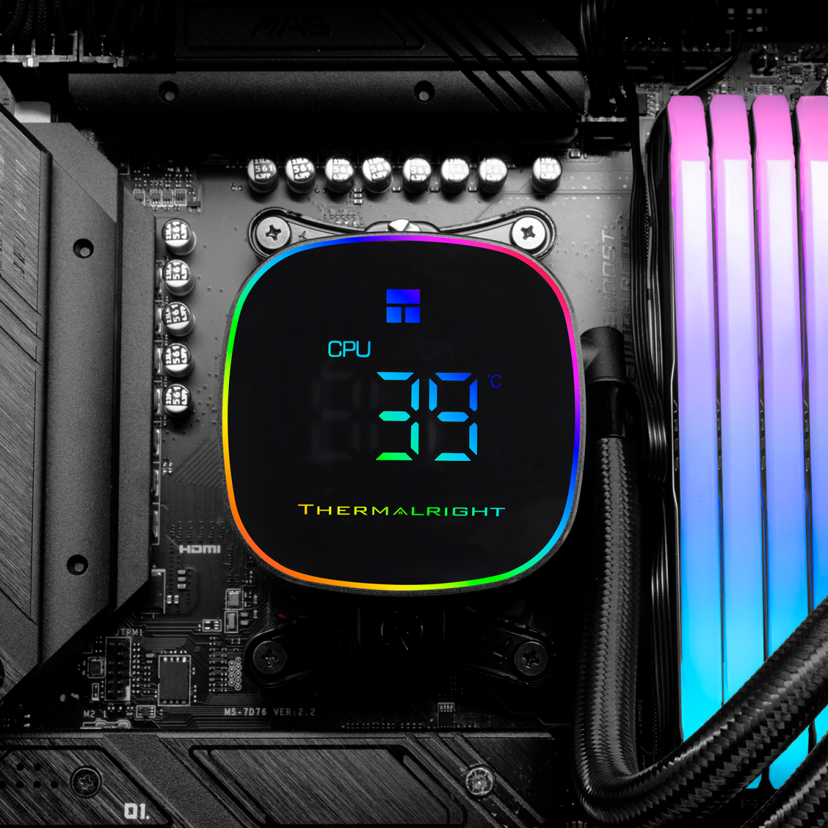 Система жидкостного охлаждения Thermalright Frozen Horizon 360 Digital ARGB Black - TRFH360DAB - фото 6