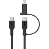 Кабель USB Type-C - USB Type-C/Lightning, 1.5м, Belkin CAC003hq1.5MBK