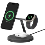 Беспроводное зарядное устройство Belkin BoostCharge Pro 3-in-1 Wireless Charging Stand with Qi2 15W Black (WIZ032kqBK)