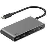 Док-станция Belkin 5-Port USB-C Hub with Dual USB-C Ports Space Gray (AVC022hqSGY)