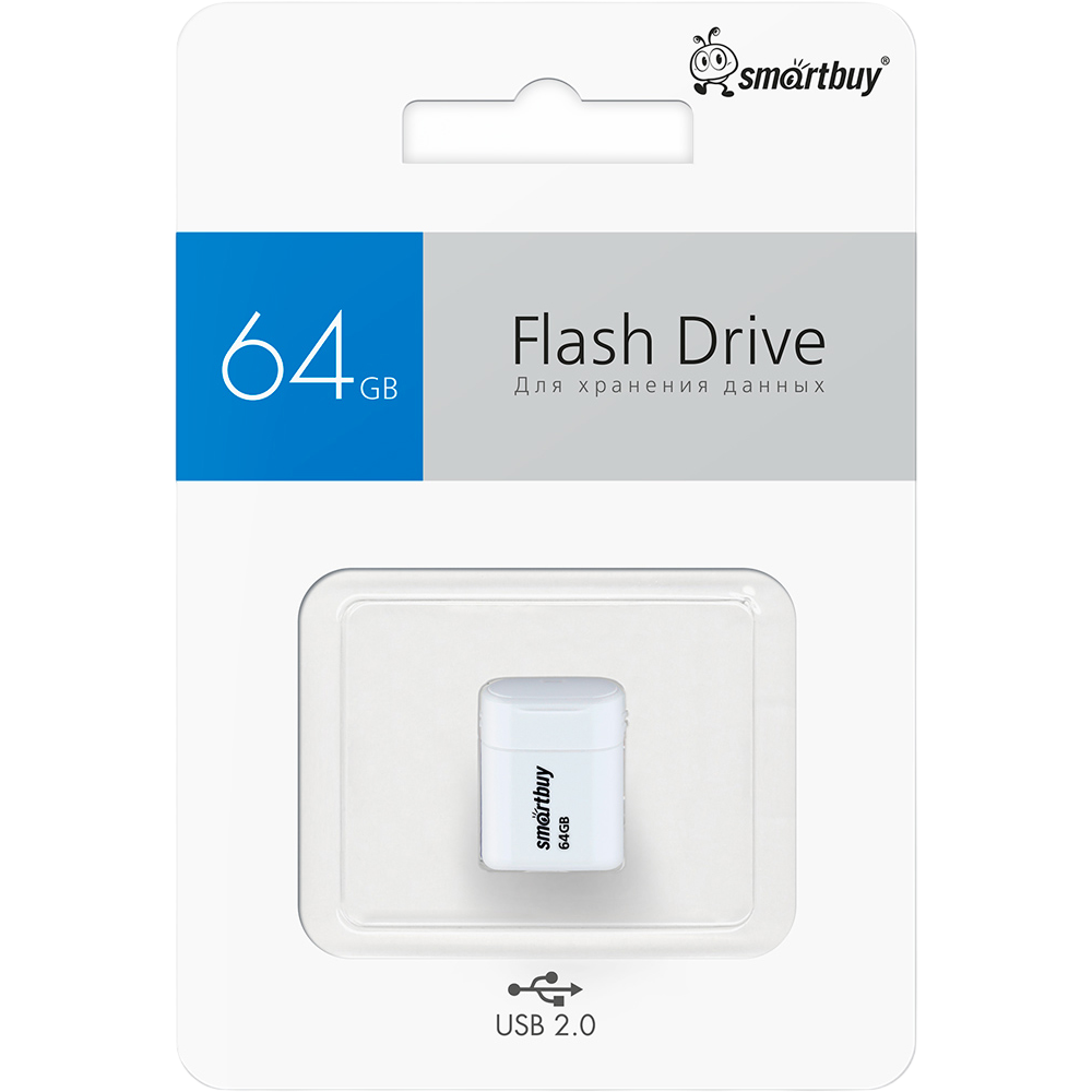 USB Flash накопитель 64Gb SmartBuy Lara White (SB64GBLARA-W) - фото 4