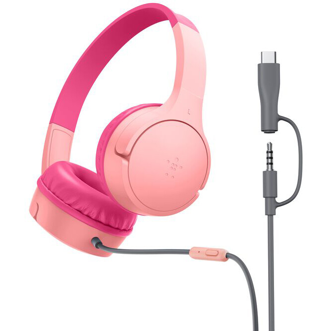 Гарнитура Belkin SoundForm Mini Wired Pink (USB-C and 3.5mm) - AUD010hqPK