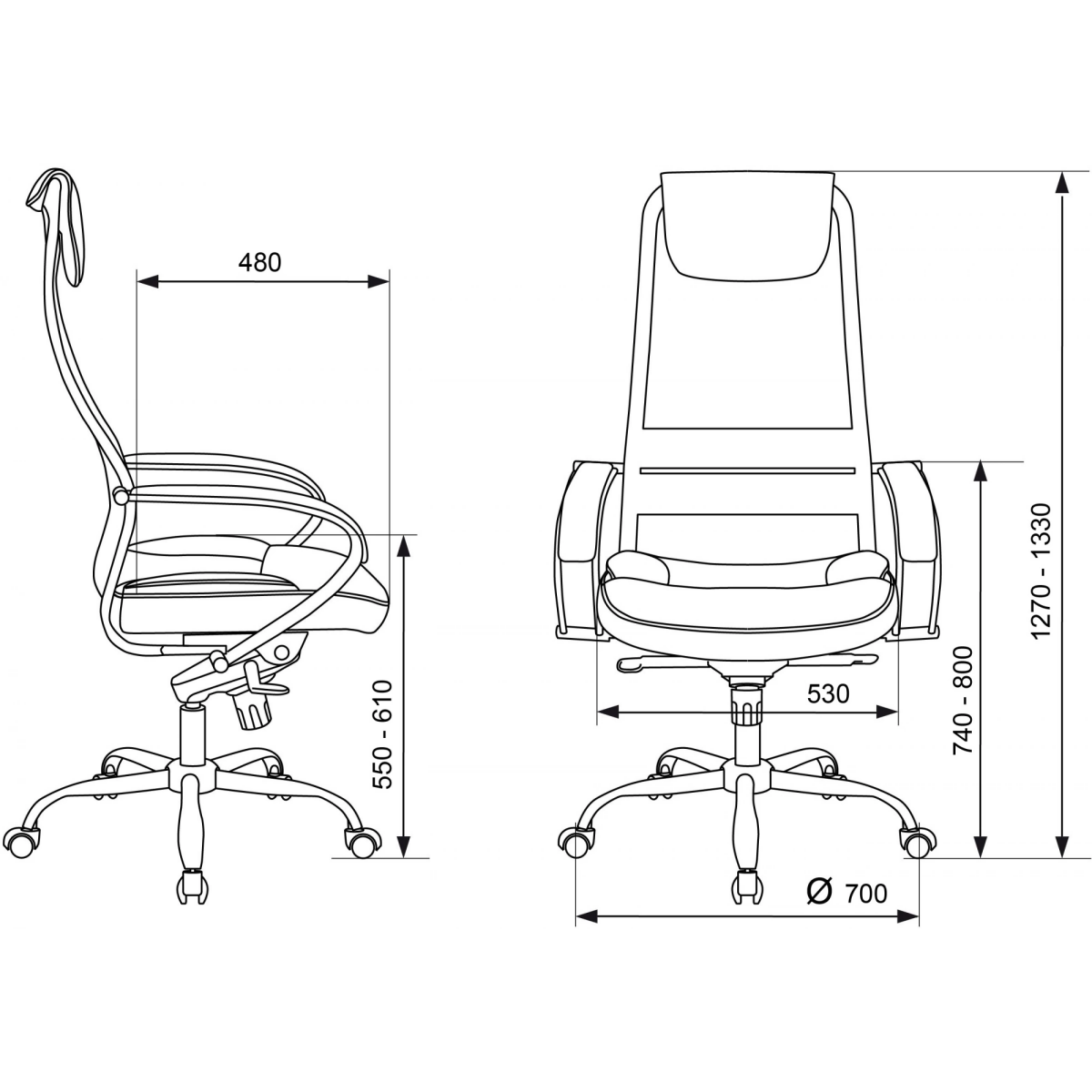 Офисное кресло Бюрократ CH-609SL Black - CH-609SL/BLACK - фото 6