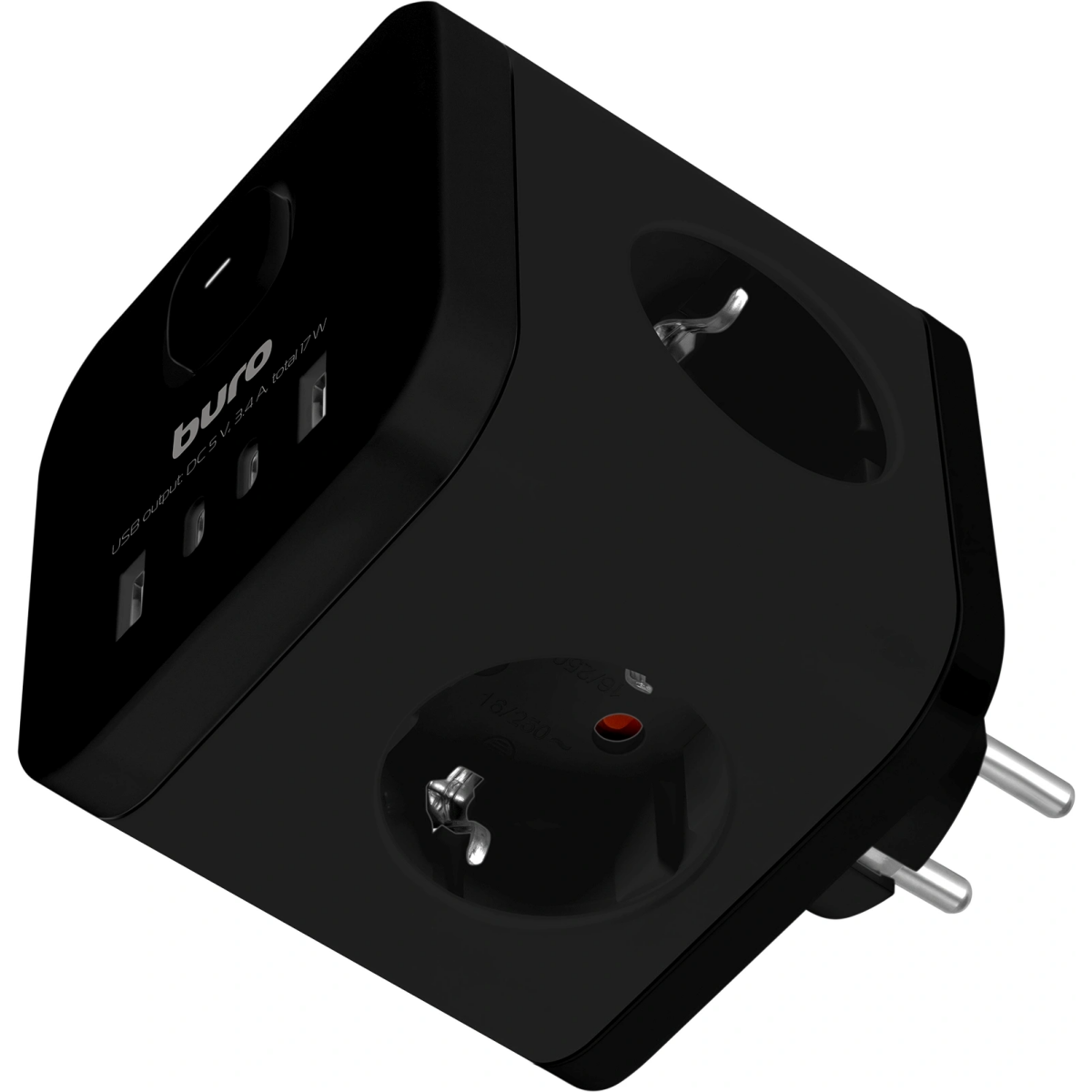 Сетевой разветвитель Buro BU-PW3UC-B - фото 4