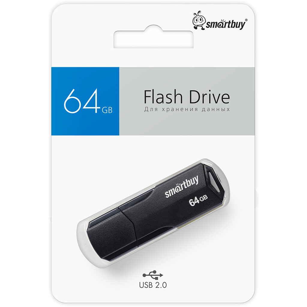 USB Flash накопитель 64GB SmartBuy Clue Black (SB64GBCLU-K) - фото 4